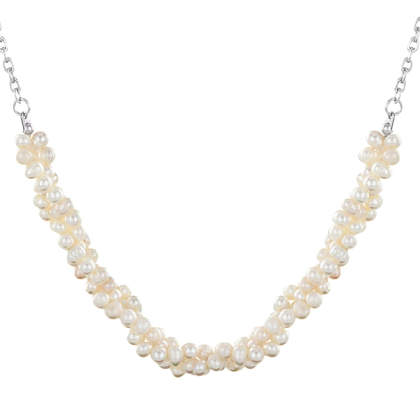 ELYA Women's Polished Freshwater Pearl Stainless Steel Necklace - 16"