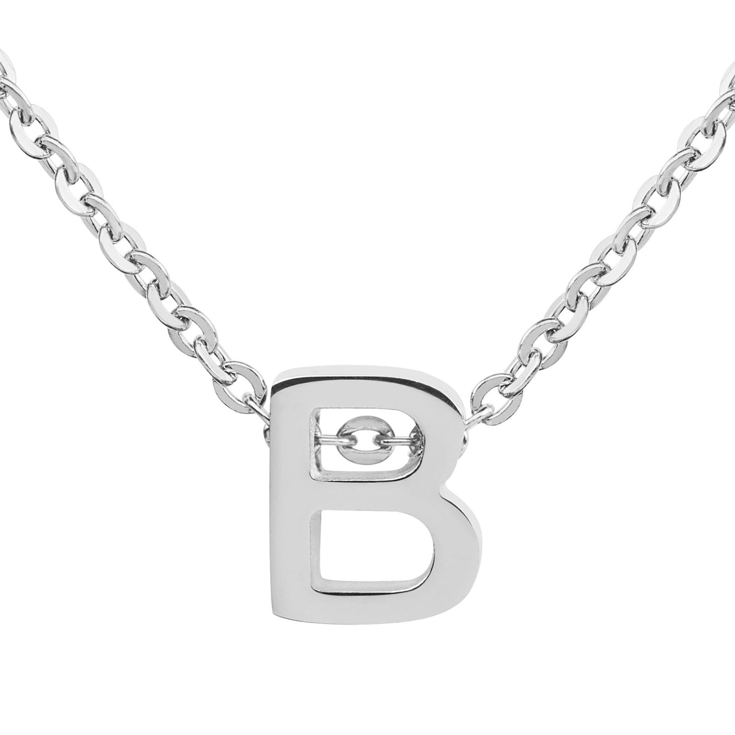 ELYA Women's Polished Initial Stainless Steel Necklace