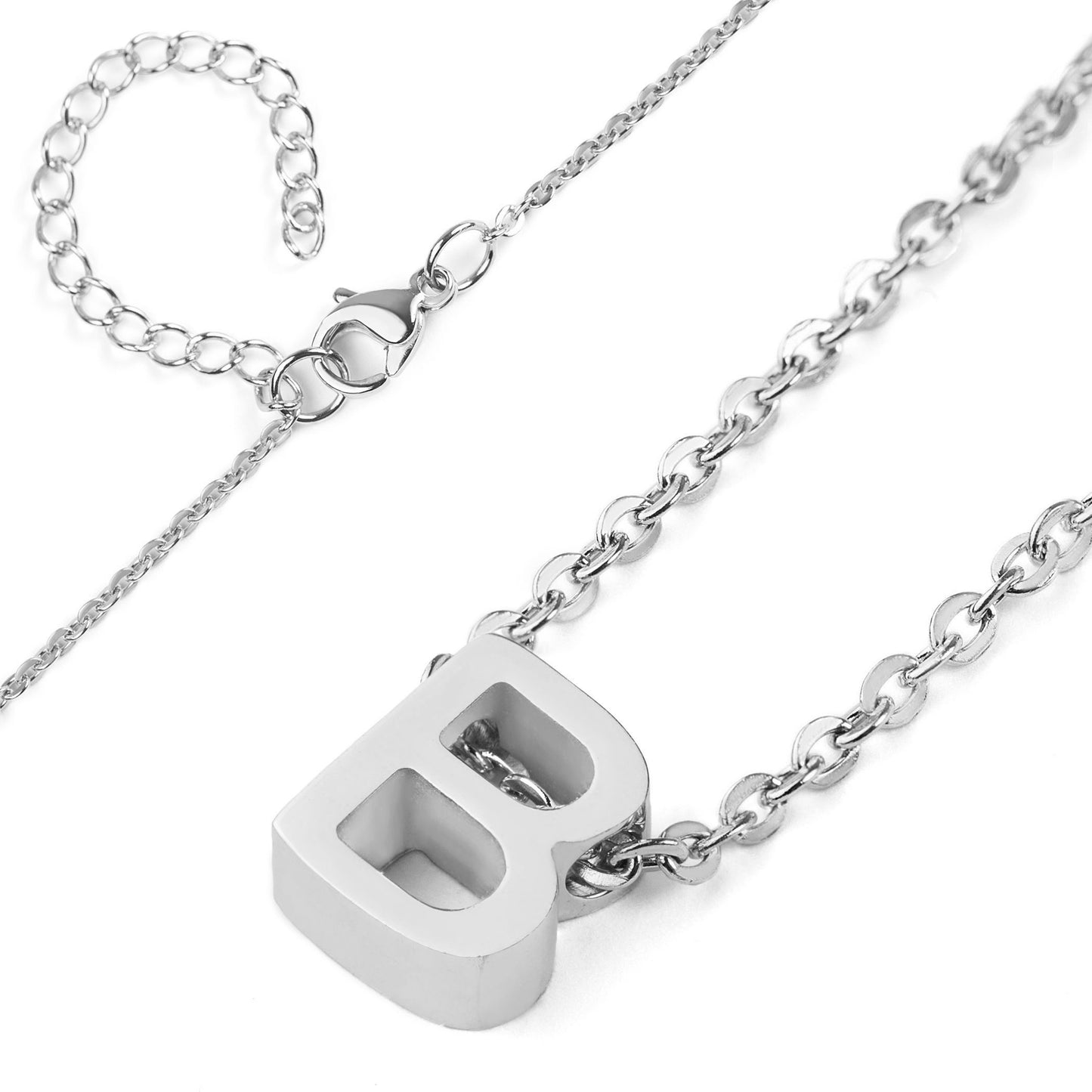 ELYA Women's Polished Initial Stainless Steel Necklace