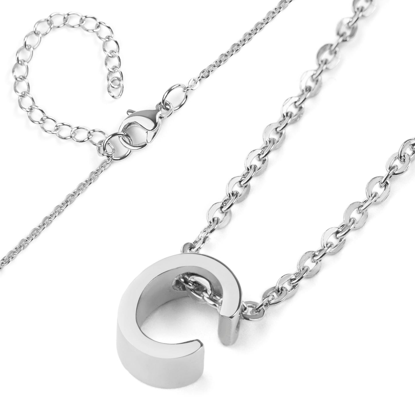 ELYA Women's Polished Initial Stainless Steel Necklace