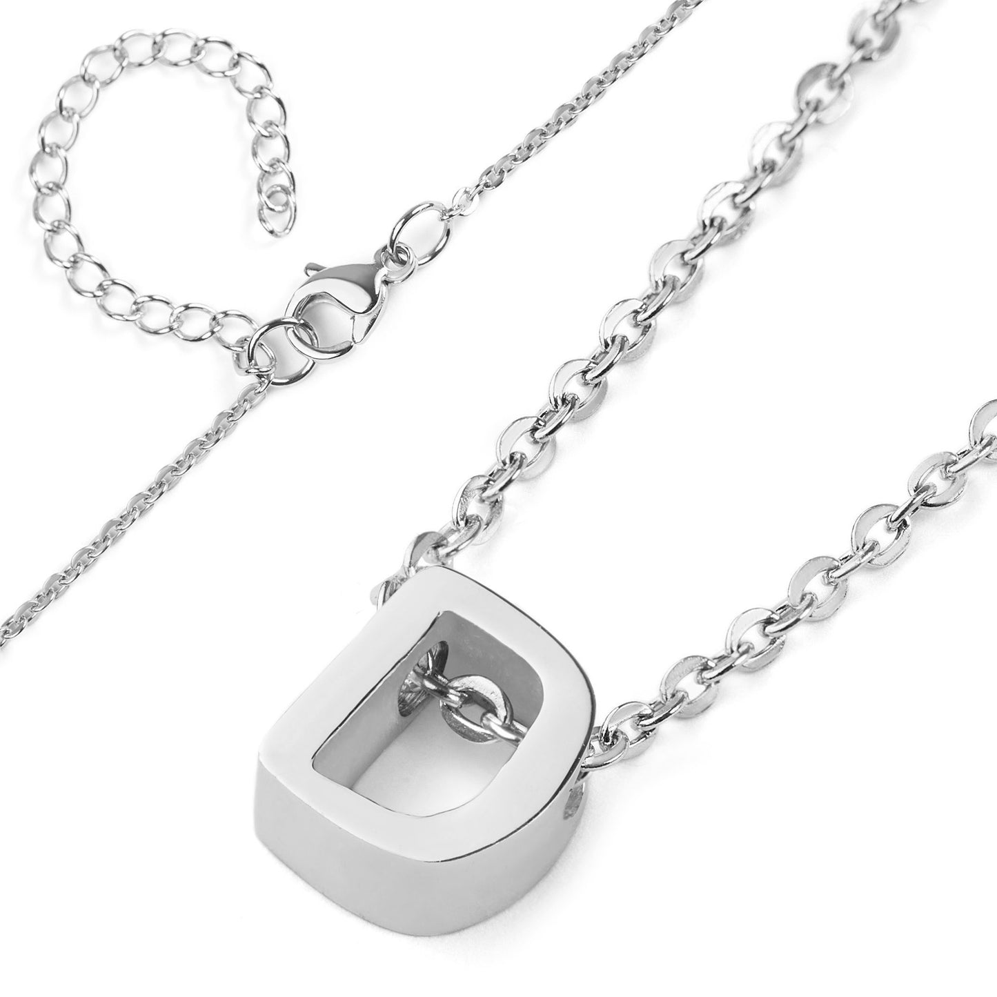 ELYA Women's Polished Initial Stainless Steel Necklace