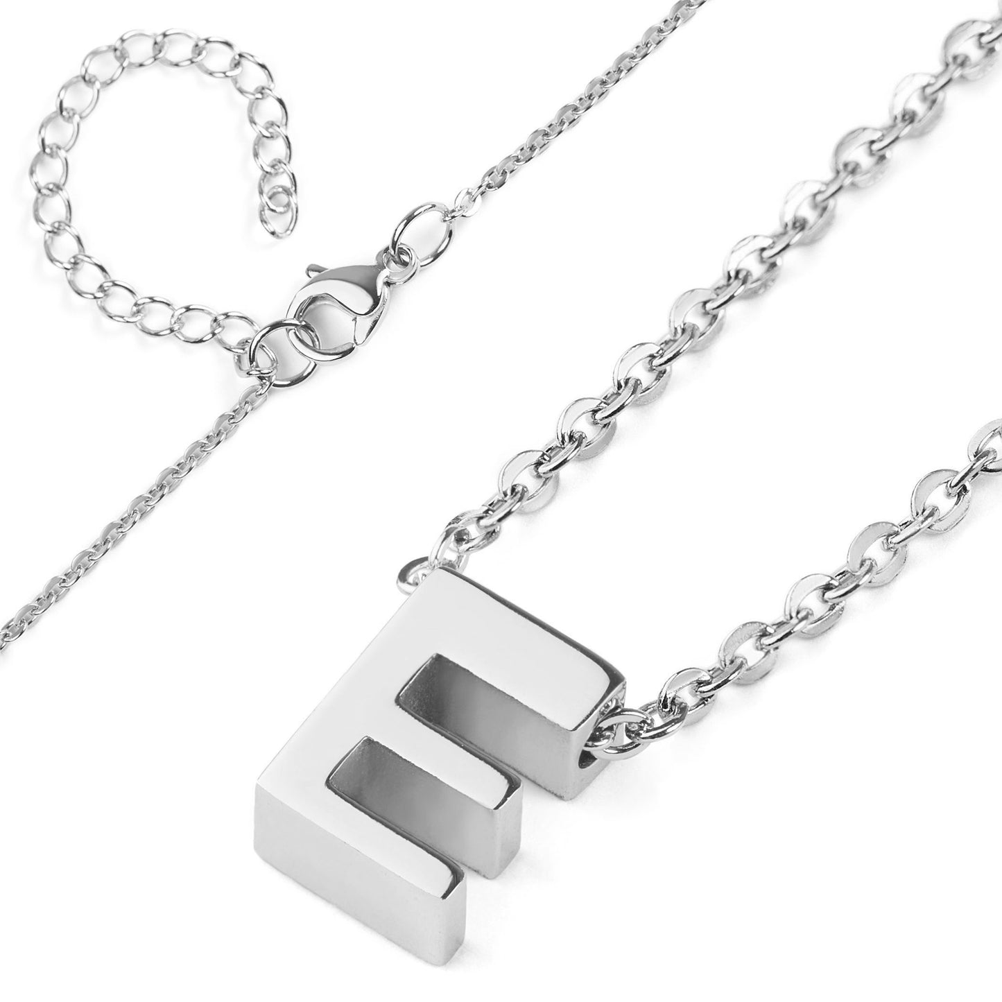 ELYA Women's Polished Initial Stainless Steel Necklace