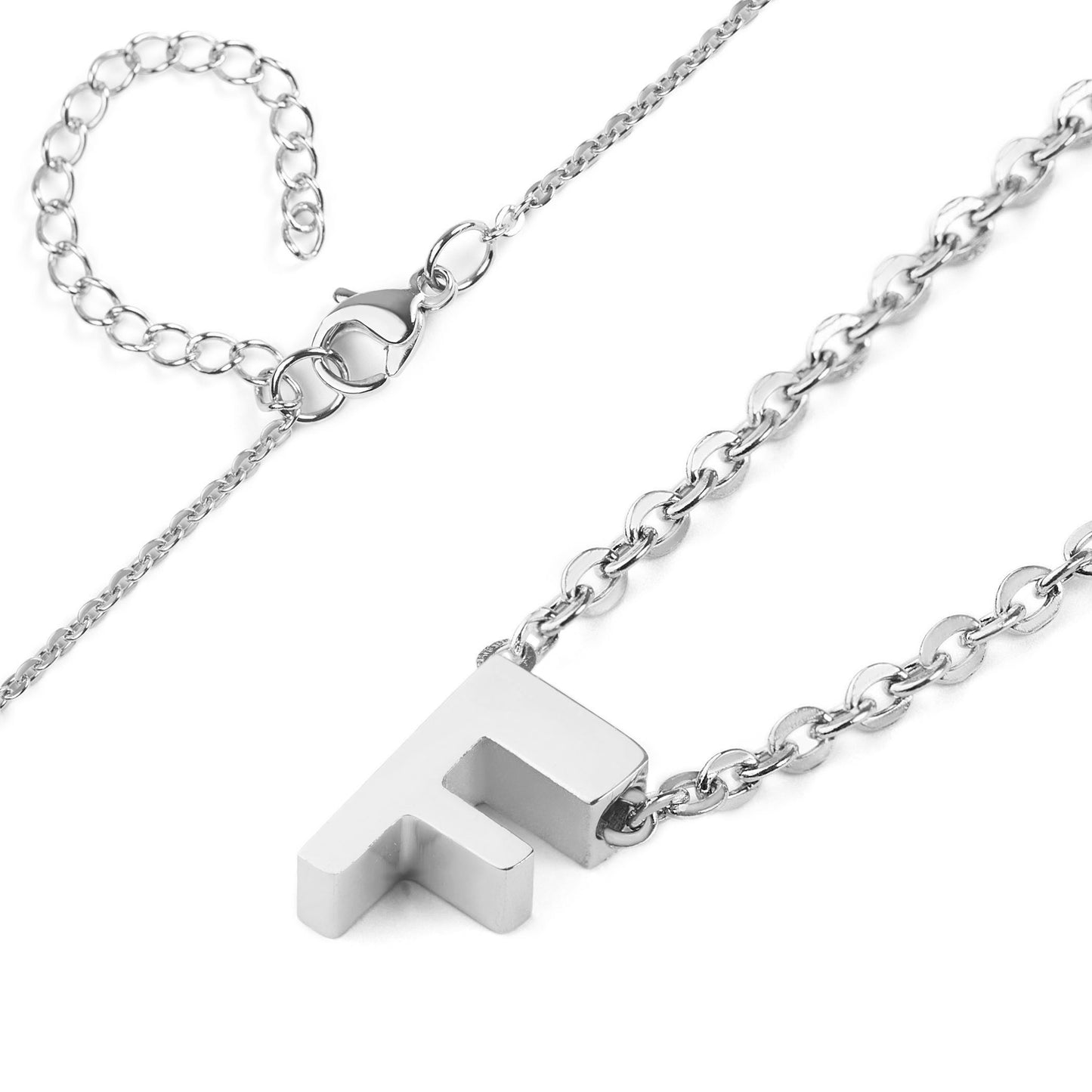 ELYA Women's Polished Initial Stainless Steel Necklace