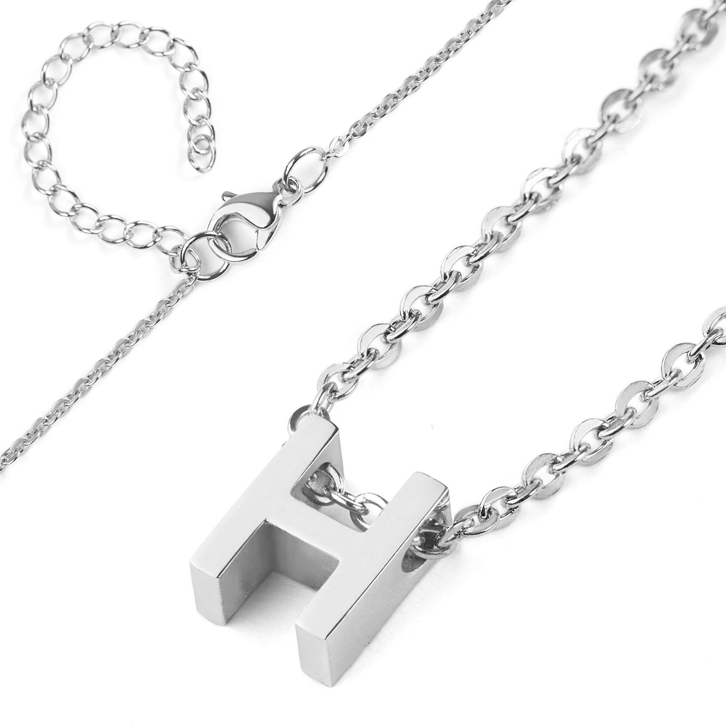 ELYA Women's Polished Initial Stainless Steel Necklace