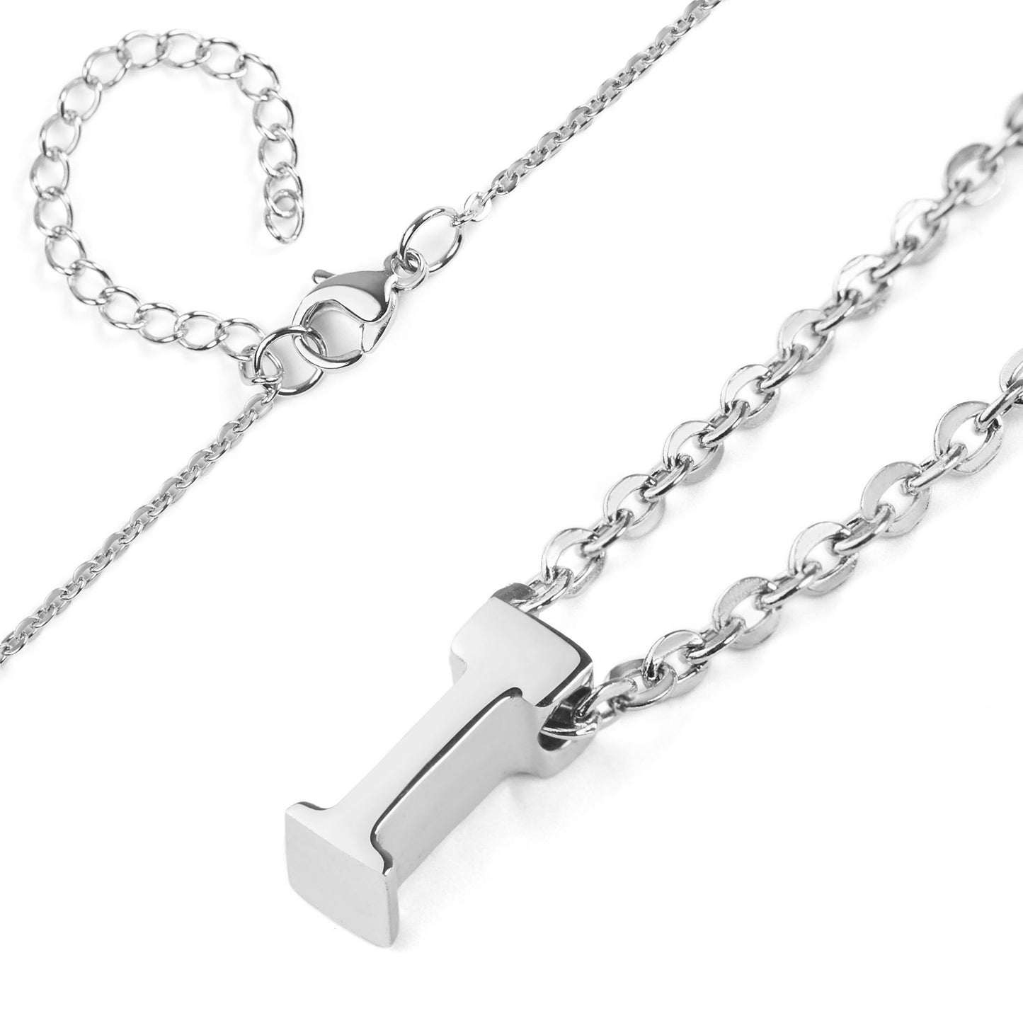 ELYA Women's Polished Initial Stainless Steel Necklace