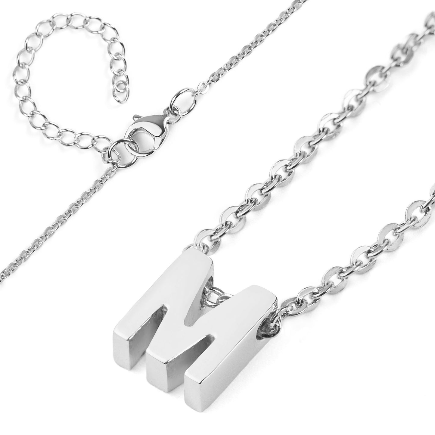 ELYA Women's Polished Initial Stainless Steel Necklace