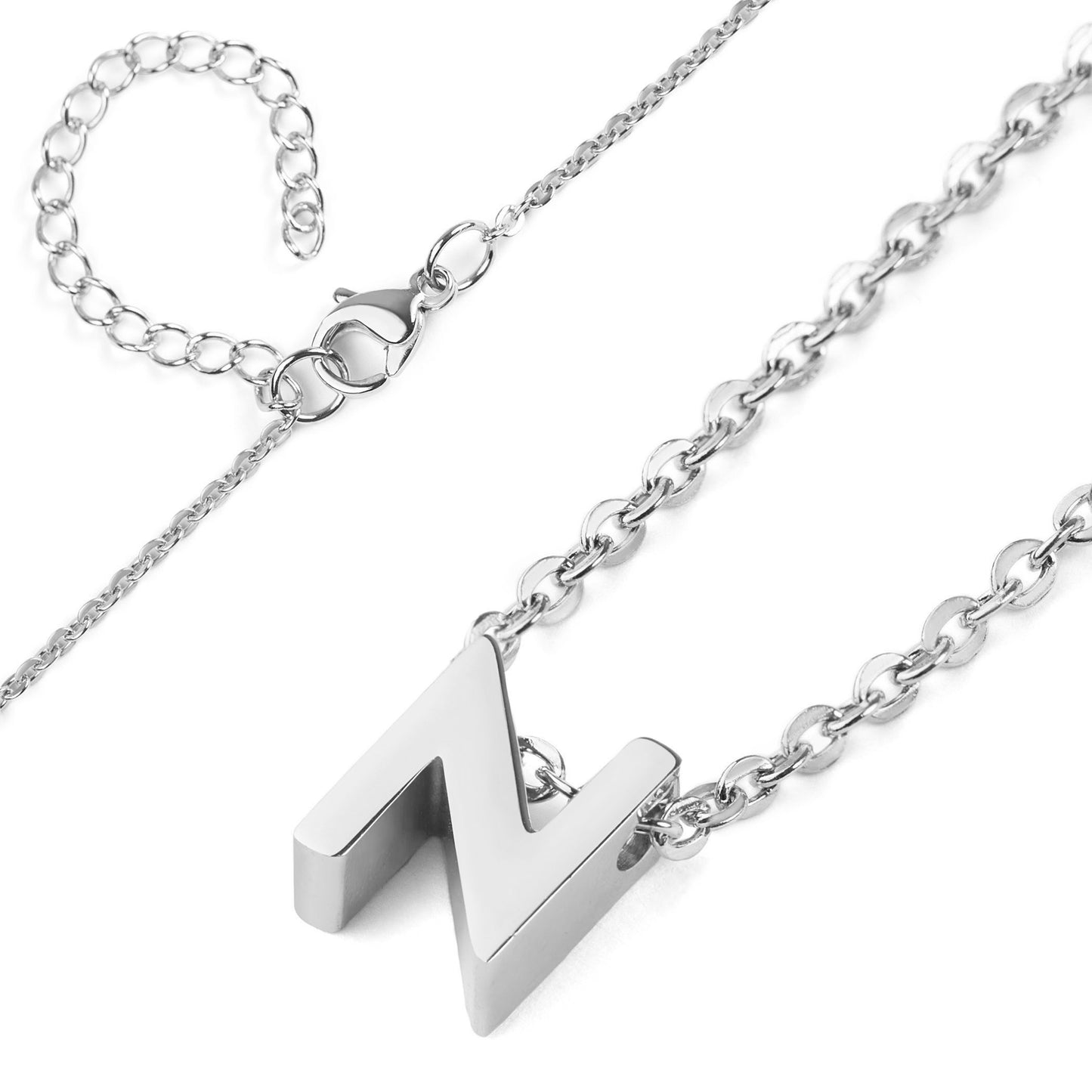 ELYA Women's Polished Initial Stainless Steel Necklace