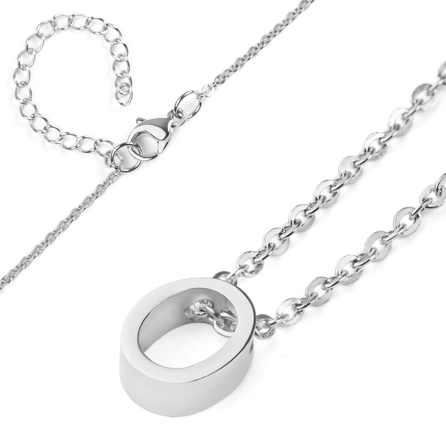ELYA Women's Polished Initial Stainless Steel Necklace