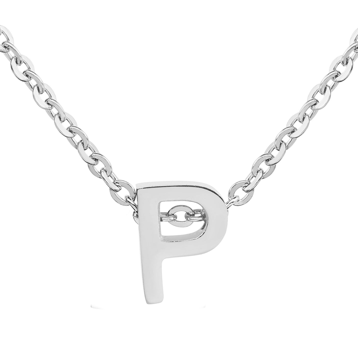 ELYA Women's Polished Initial Stainless Steel Necklace