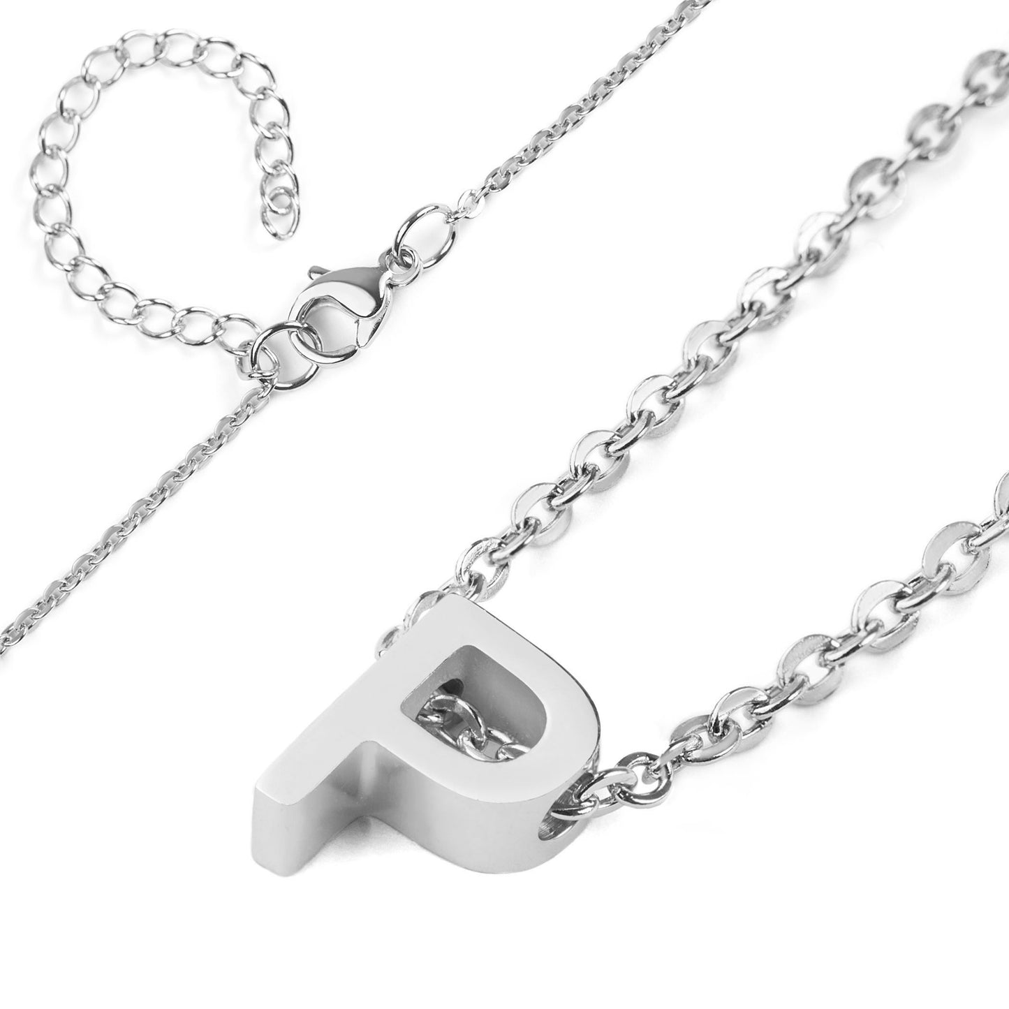 ELYA Women's Polished Initial Stainless Steel Necklace