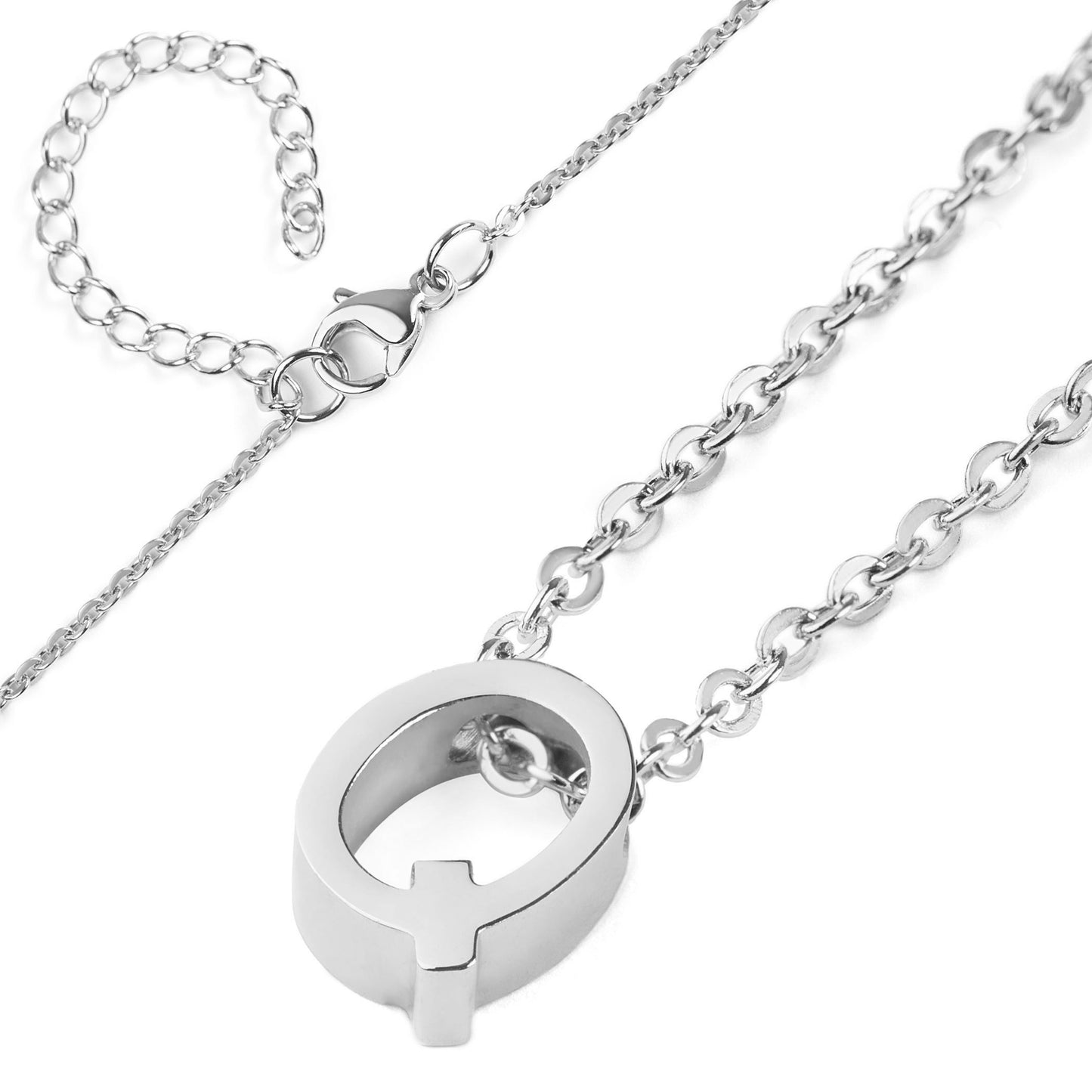 ELYA Women's Polished Initial Stainless Steel Necklace