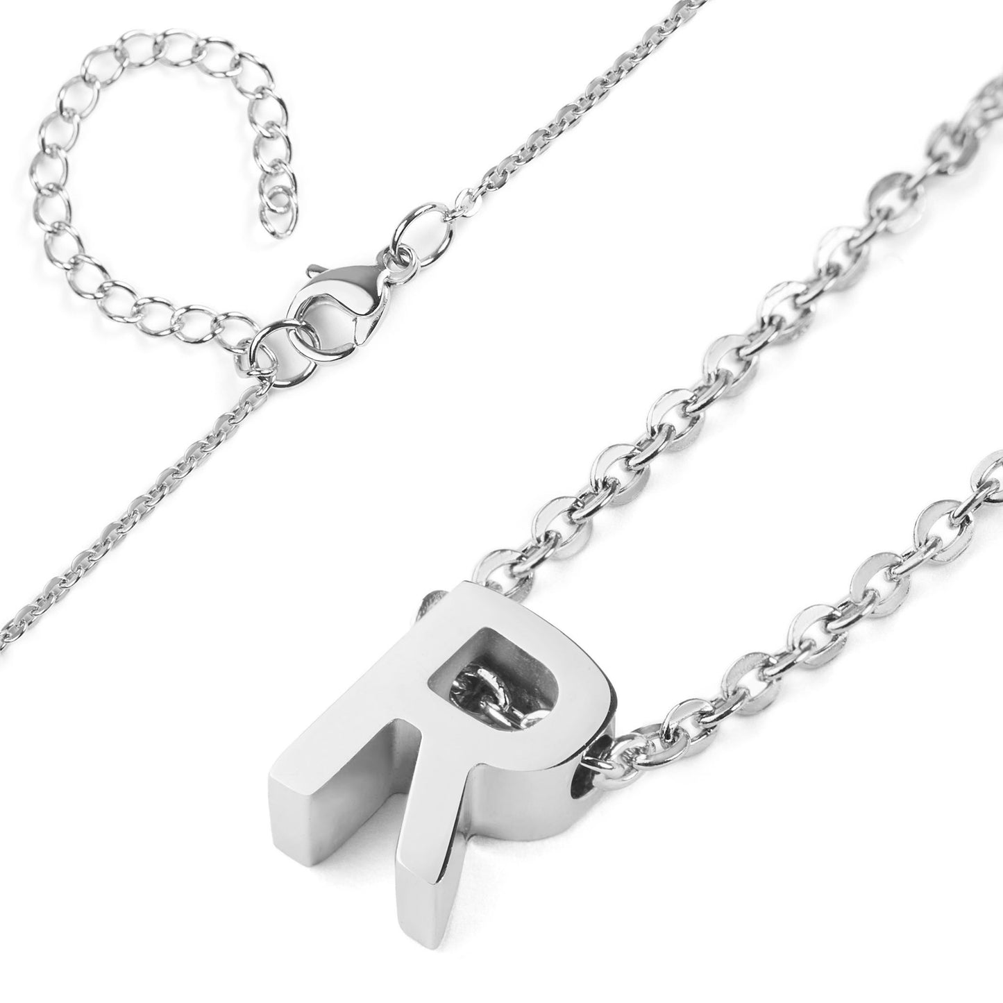 ELYA Women's Polished Initial Stainless Steel Necklace
