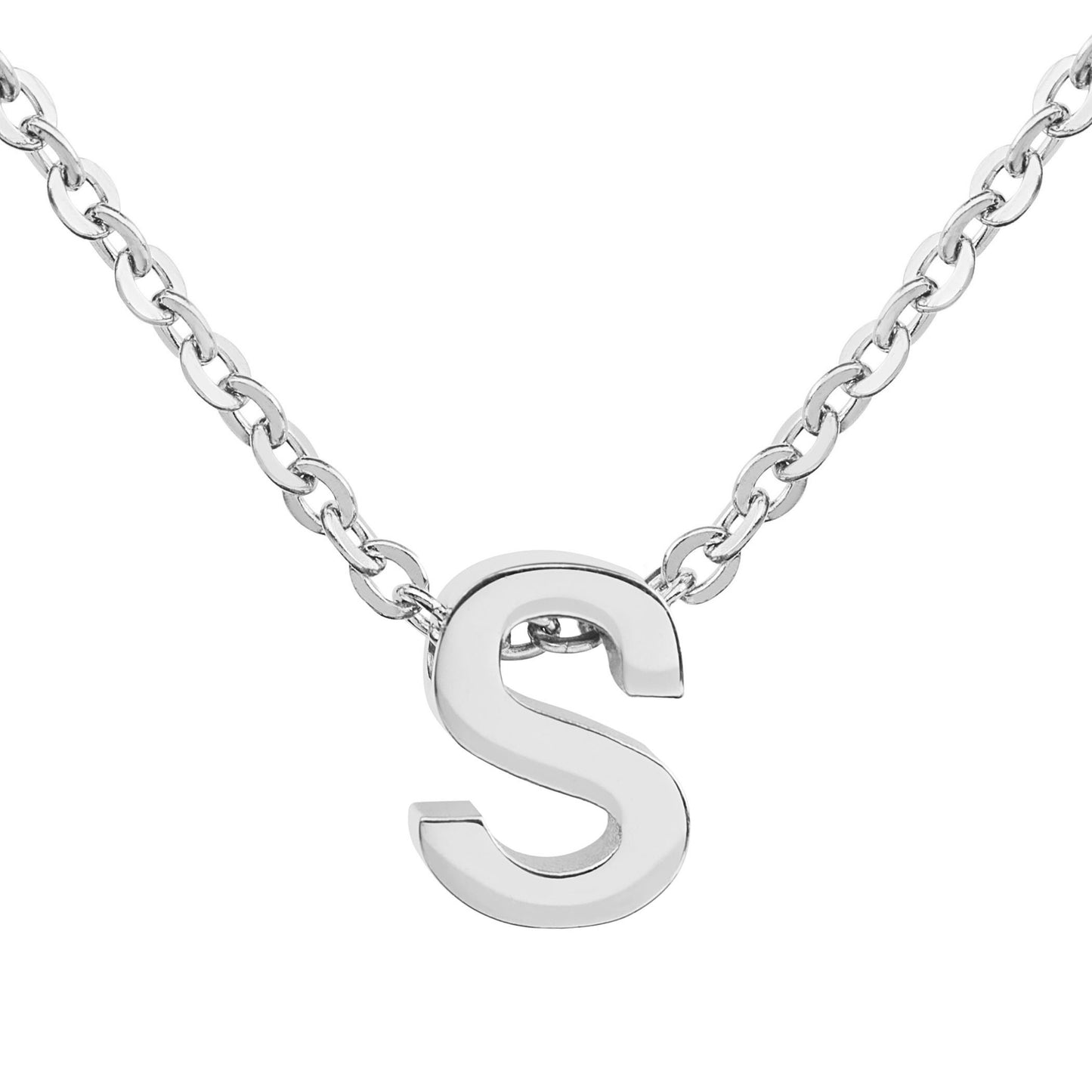ELYA Women's Polished Initial Stainless Steel Necklace