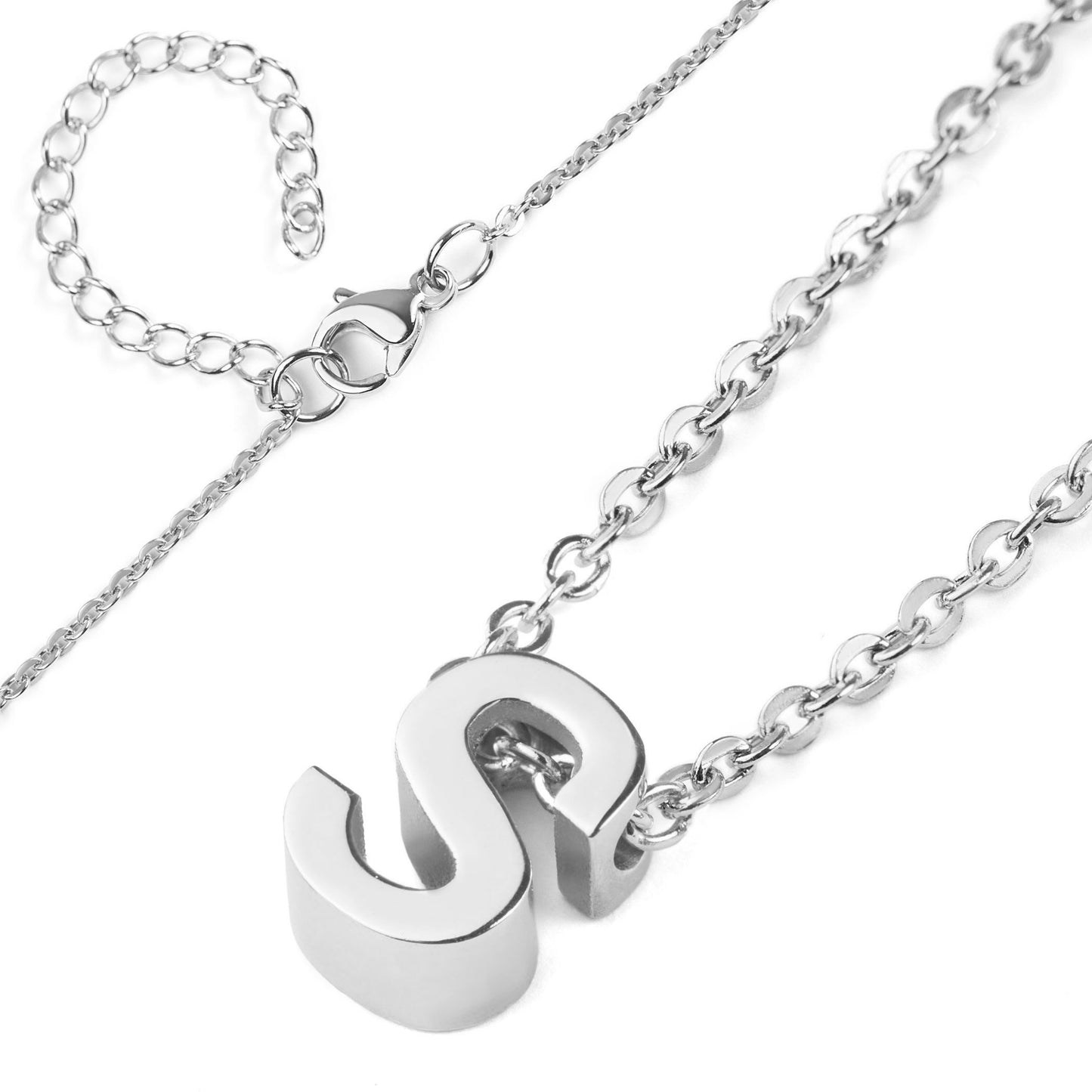 ELYA Women's Polished Initial Stainless Steel Necklace