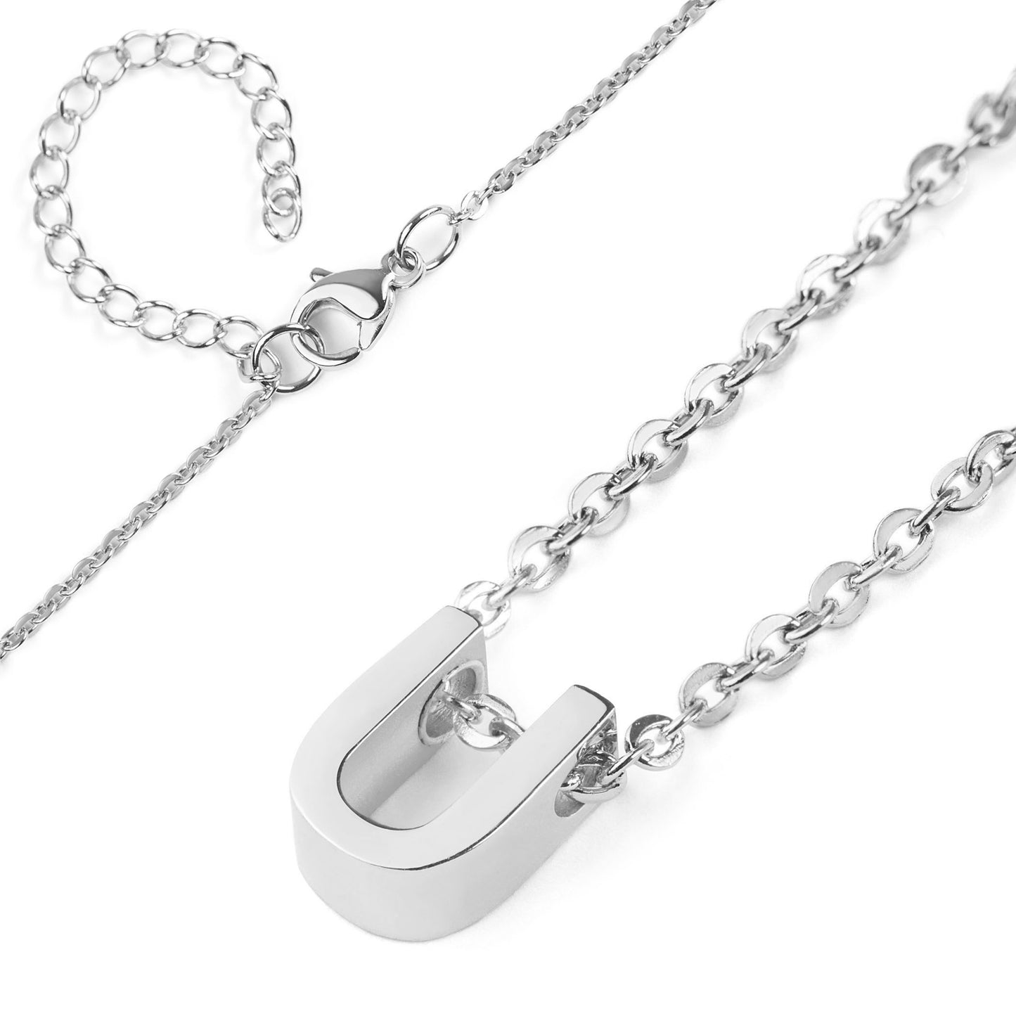 ELYA Women's Polished Initial Stainless Steel Necklace