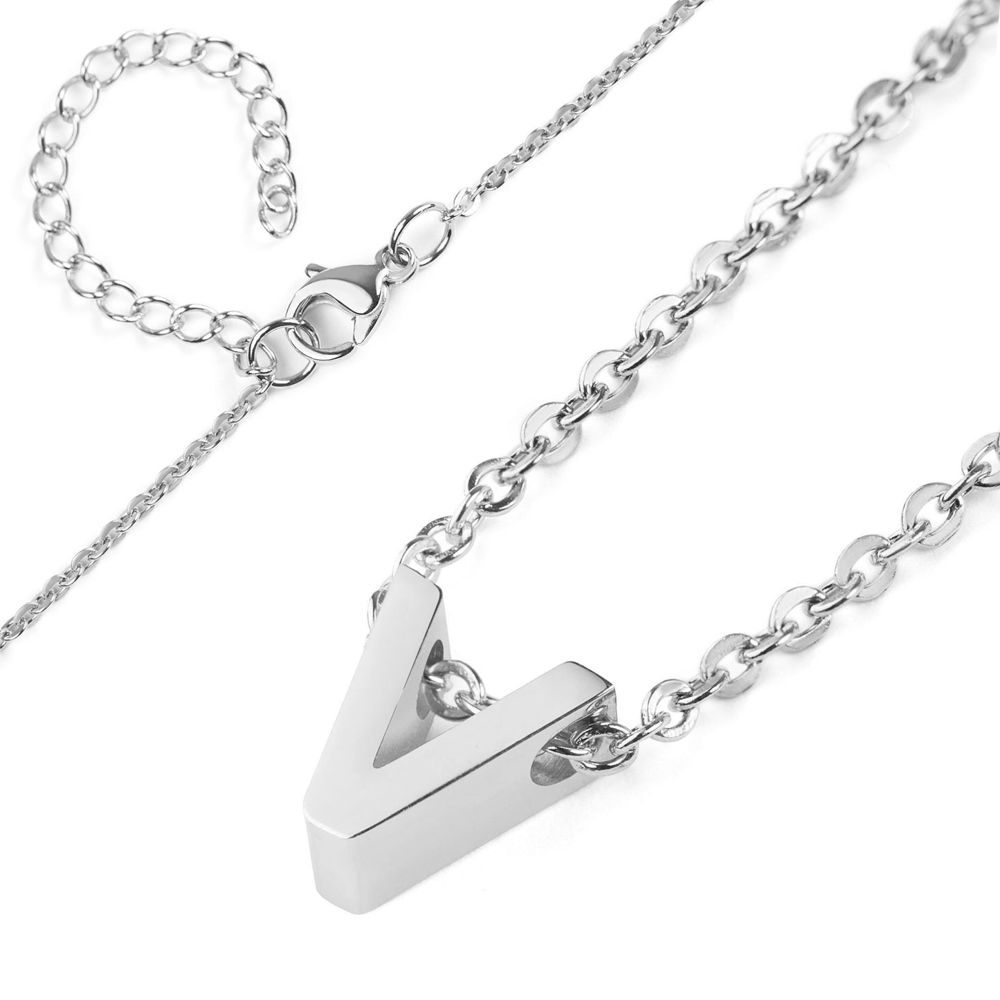 ELYA Women's Polished Initial Stainless Steel Necklace