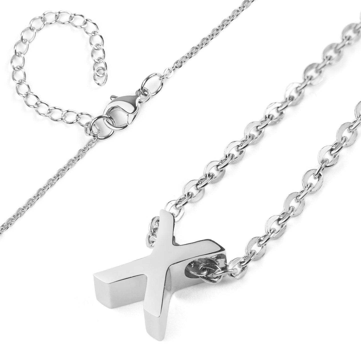 ELYA Women's Polished Initial Stainless Steel Necklace