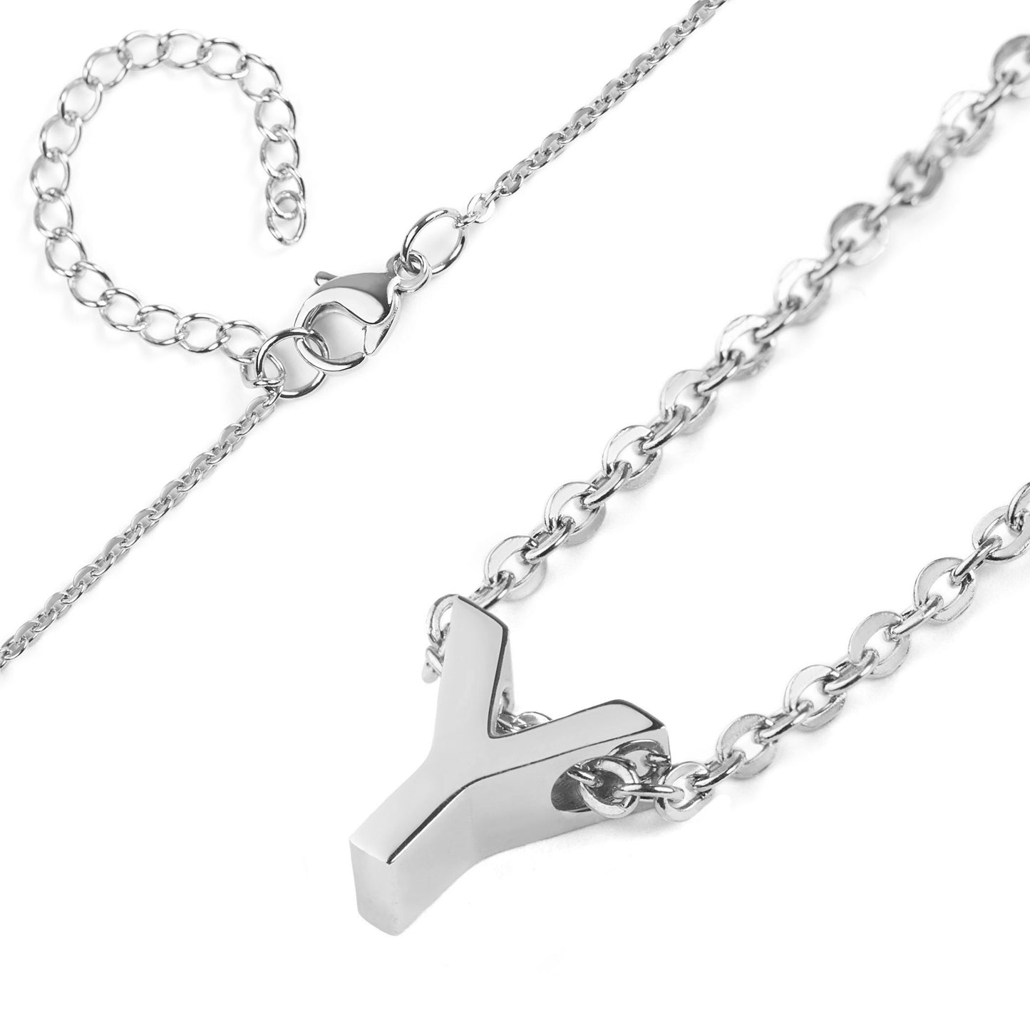 ELYA Women's Polished Initial Stainless Steel Necklace