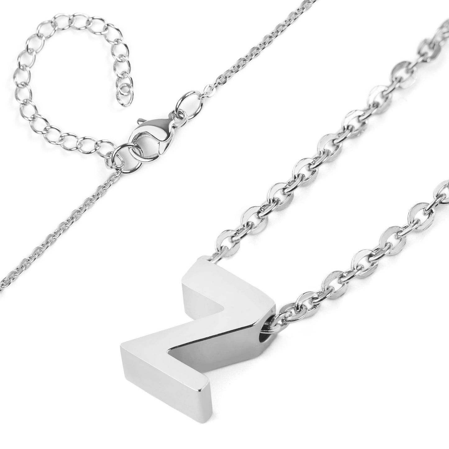 ELYA Women's Polished Initial Stainless Steel Necklace