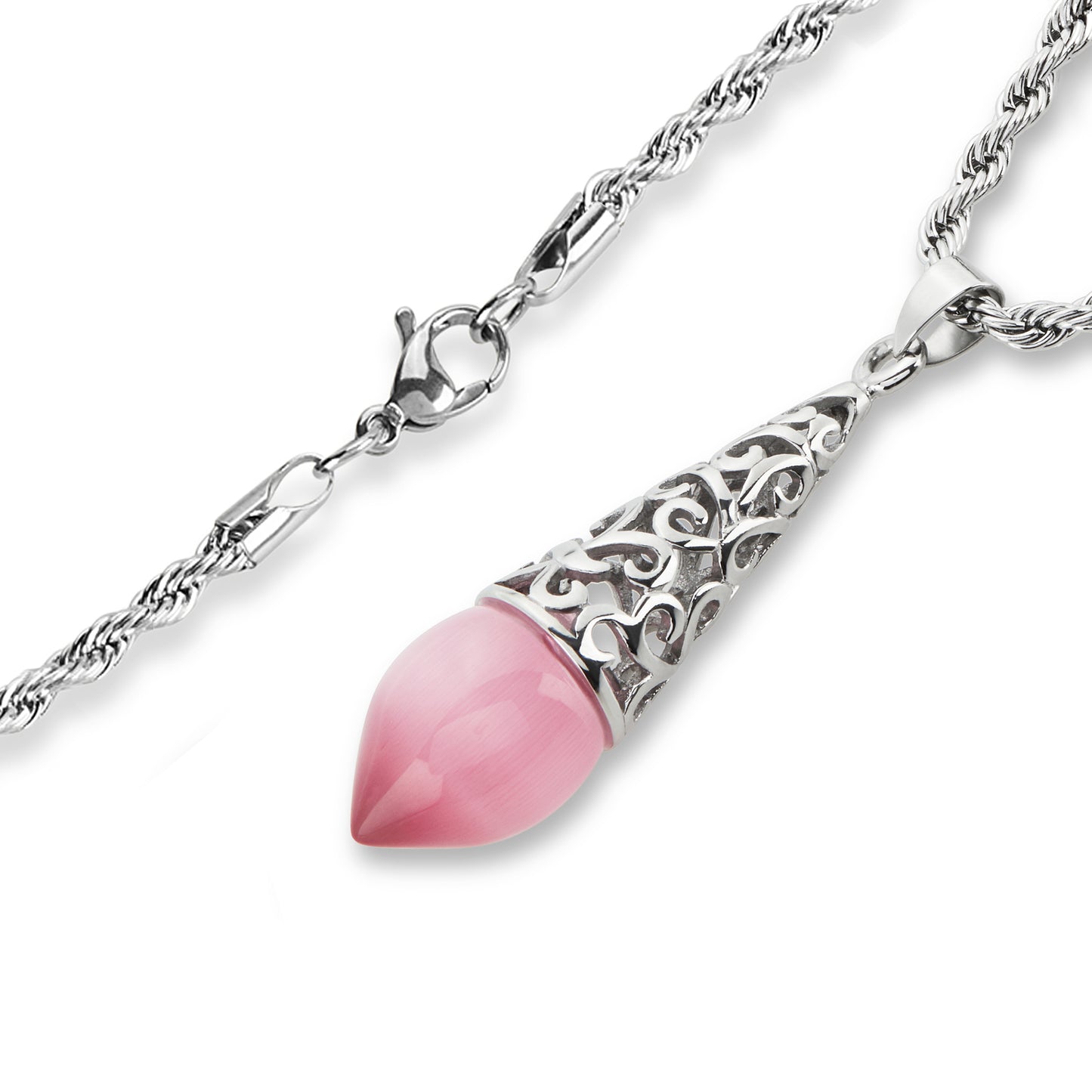 ELYA Women's Cat's Eye Teardrop Stainless Steel Pendant