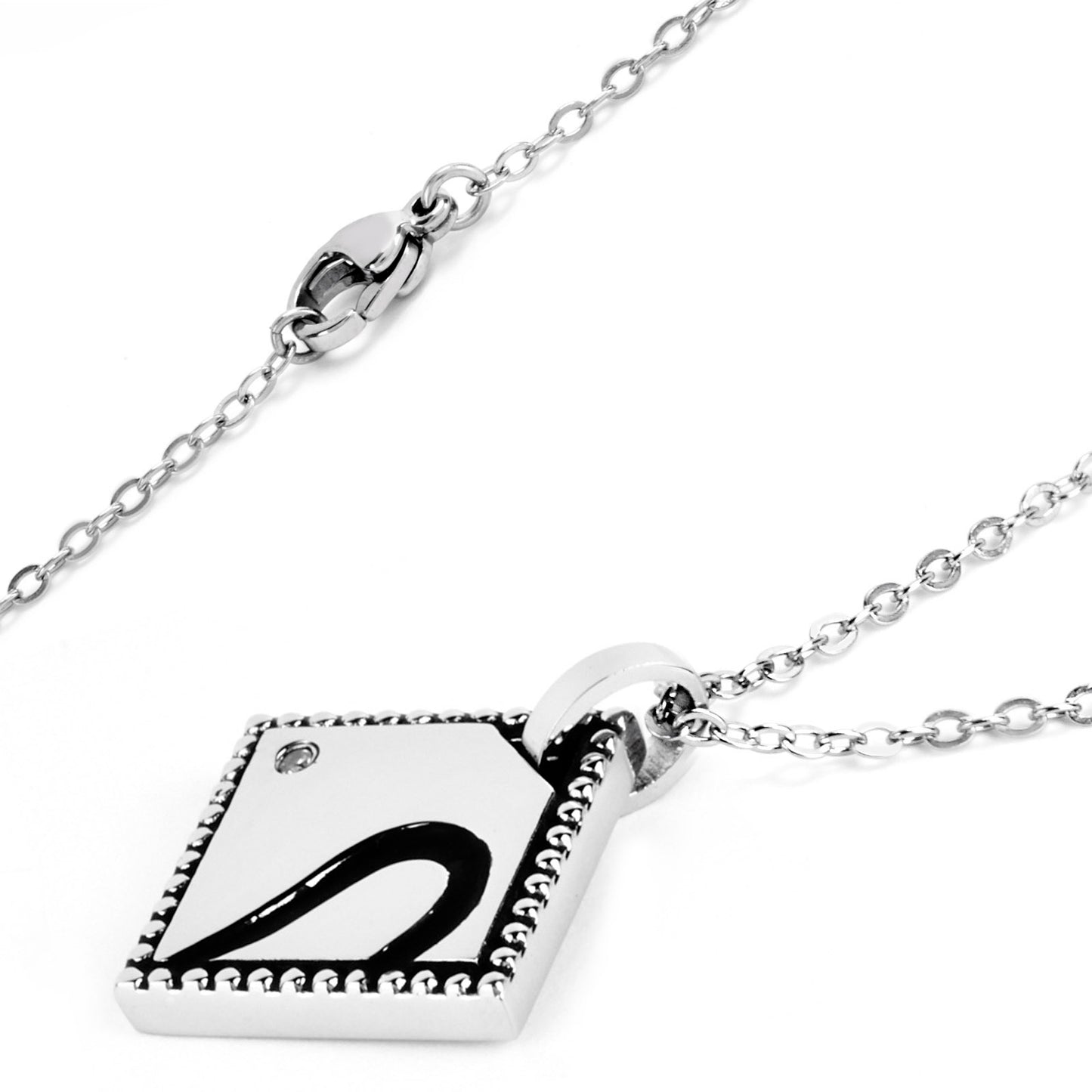 Women's Cubic Zirconia Half Heart Best Friend Stainless Steel Necklace - 18"