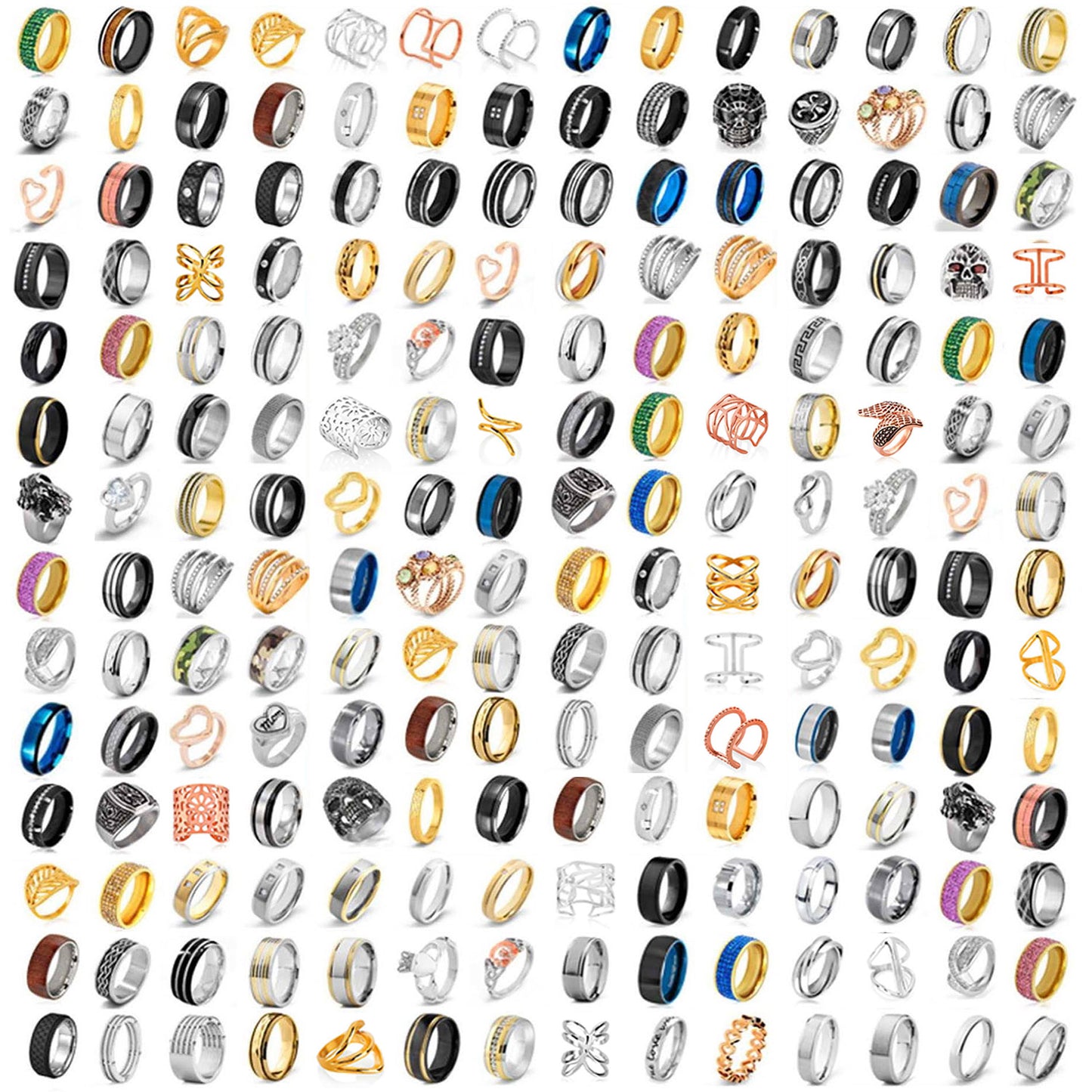 Men's or Women's 100 Piece Mystery Ring Pack