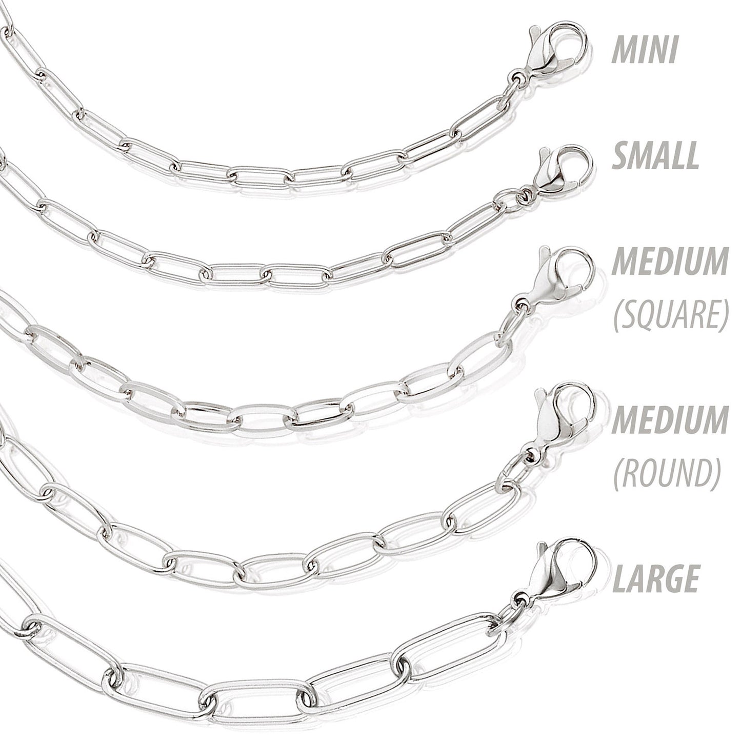 ELYA Flat Square Medium 5mm Paperclip Bracelet - 8.5"