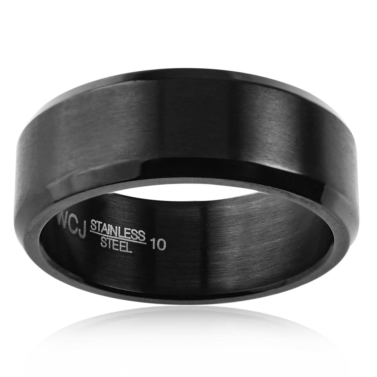 Crucible Jewelry Men's Stainless Steel Brushed and Polished Ring