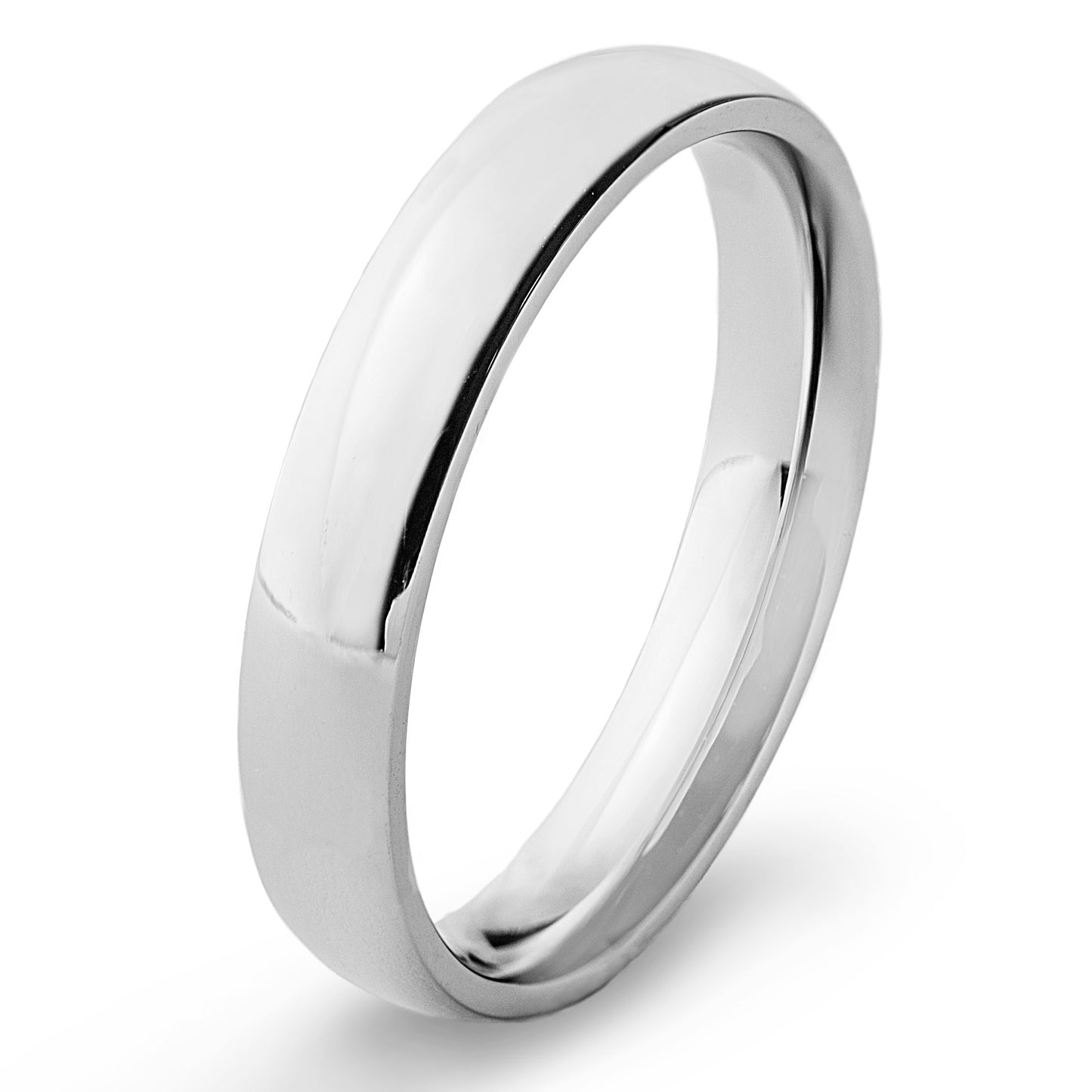 Polished Stainless Steel Domed Band Ring (4mm)