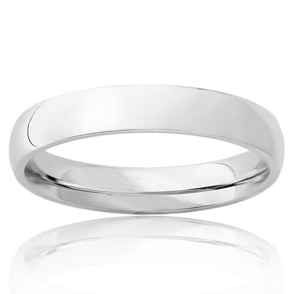 Polished Stainless Steel Domed Band Ring (4mm)