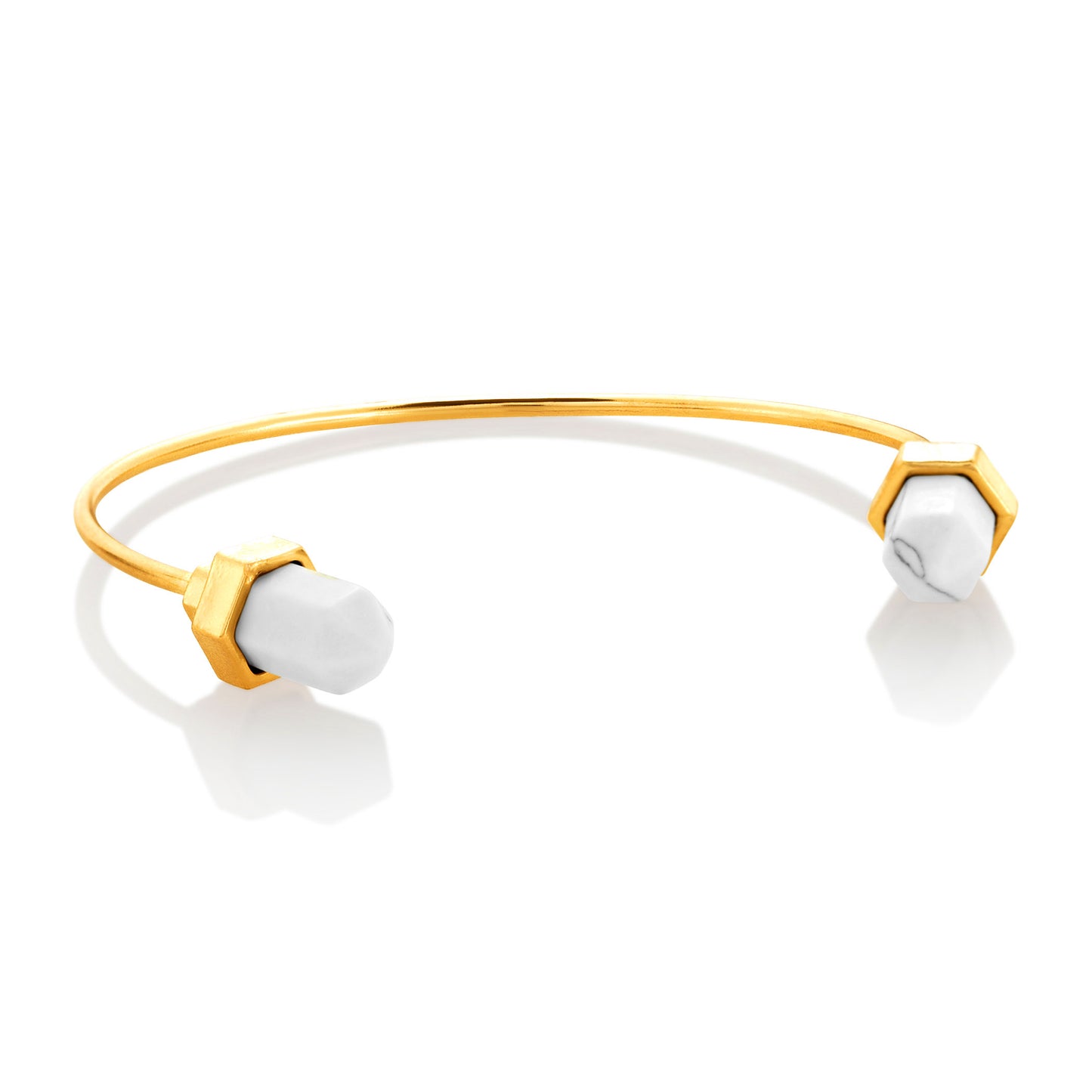 ELYA Women's Open Tipped Bangle Gold Tone Cuff Bracelet