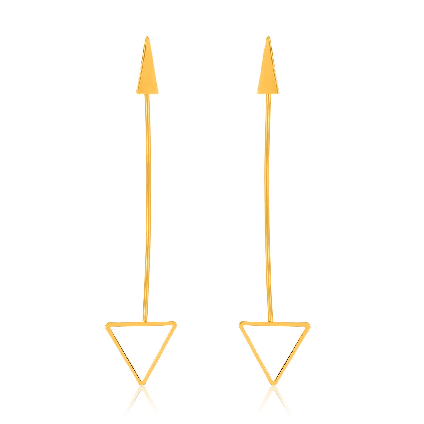 ELYA Women's Gold Tone Polished Arrow Dangle Earrings