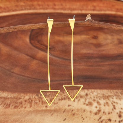 ELYA Women's Gold Tone Polished Arrow Dangle Earrings