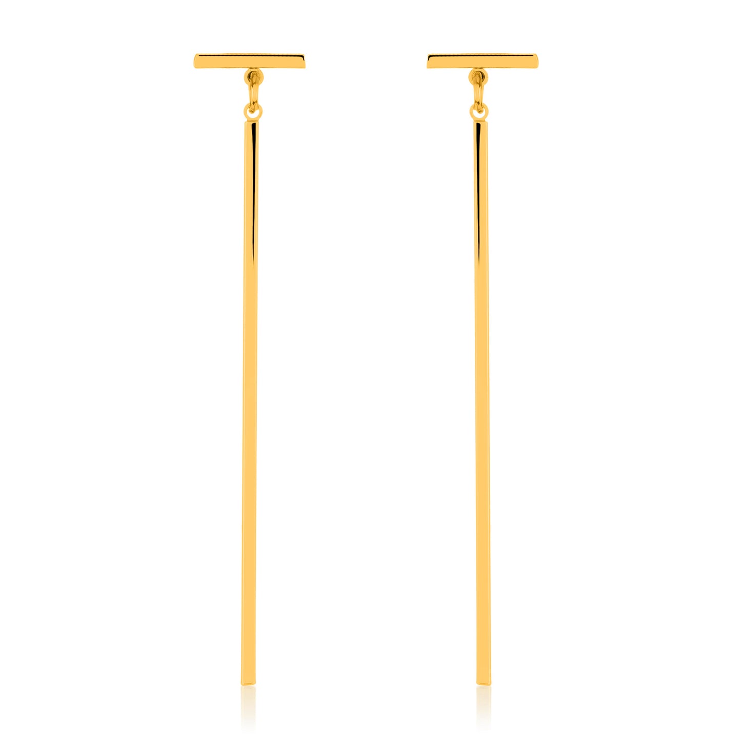 ELYA Women's Gold Tone Polished Bar Dangle Earrings