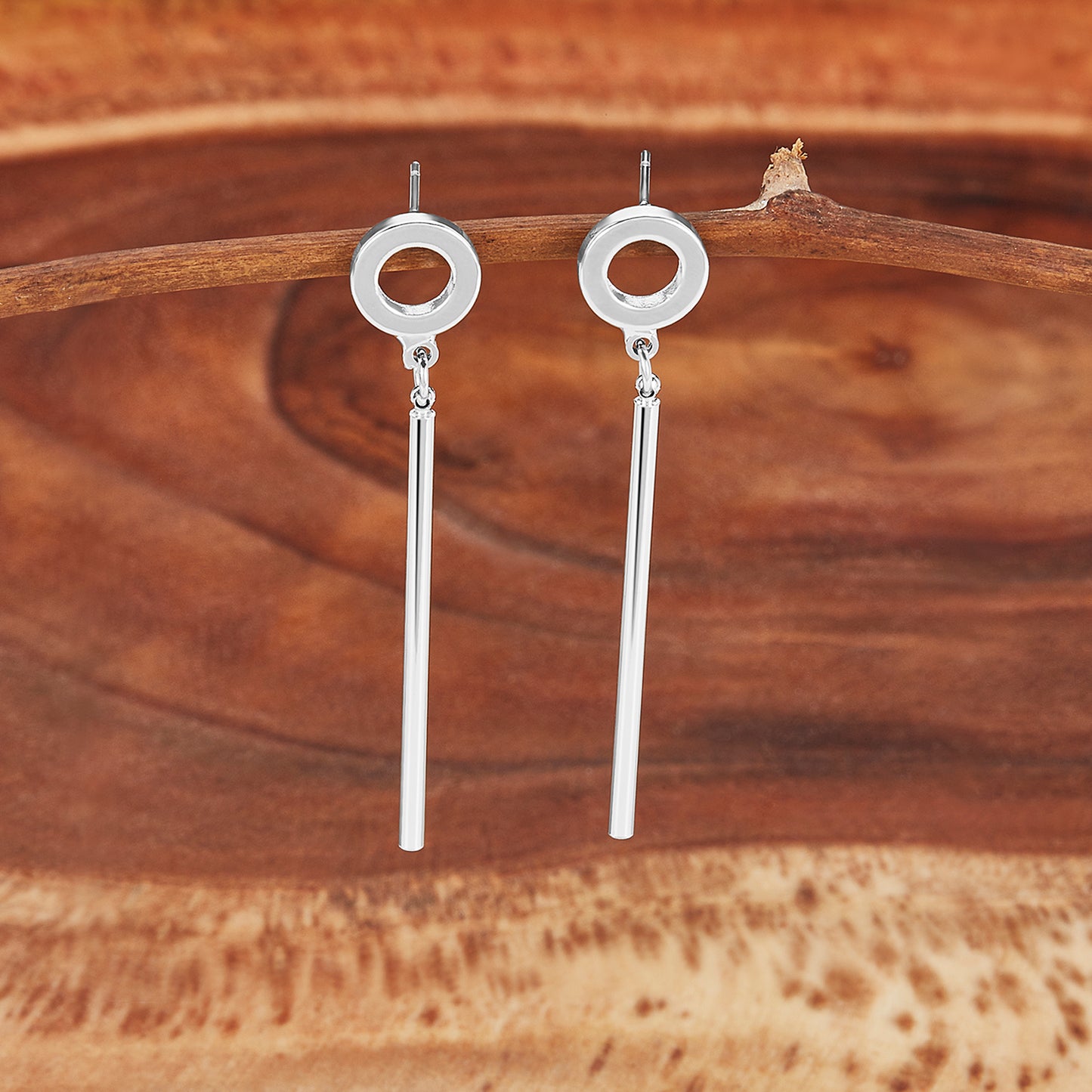 ELYA Women's High Polish Circle Dangle Earrings