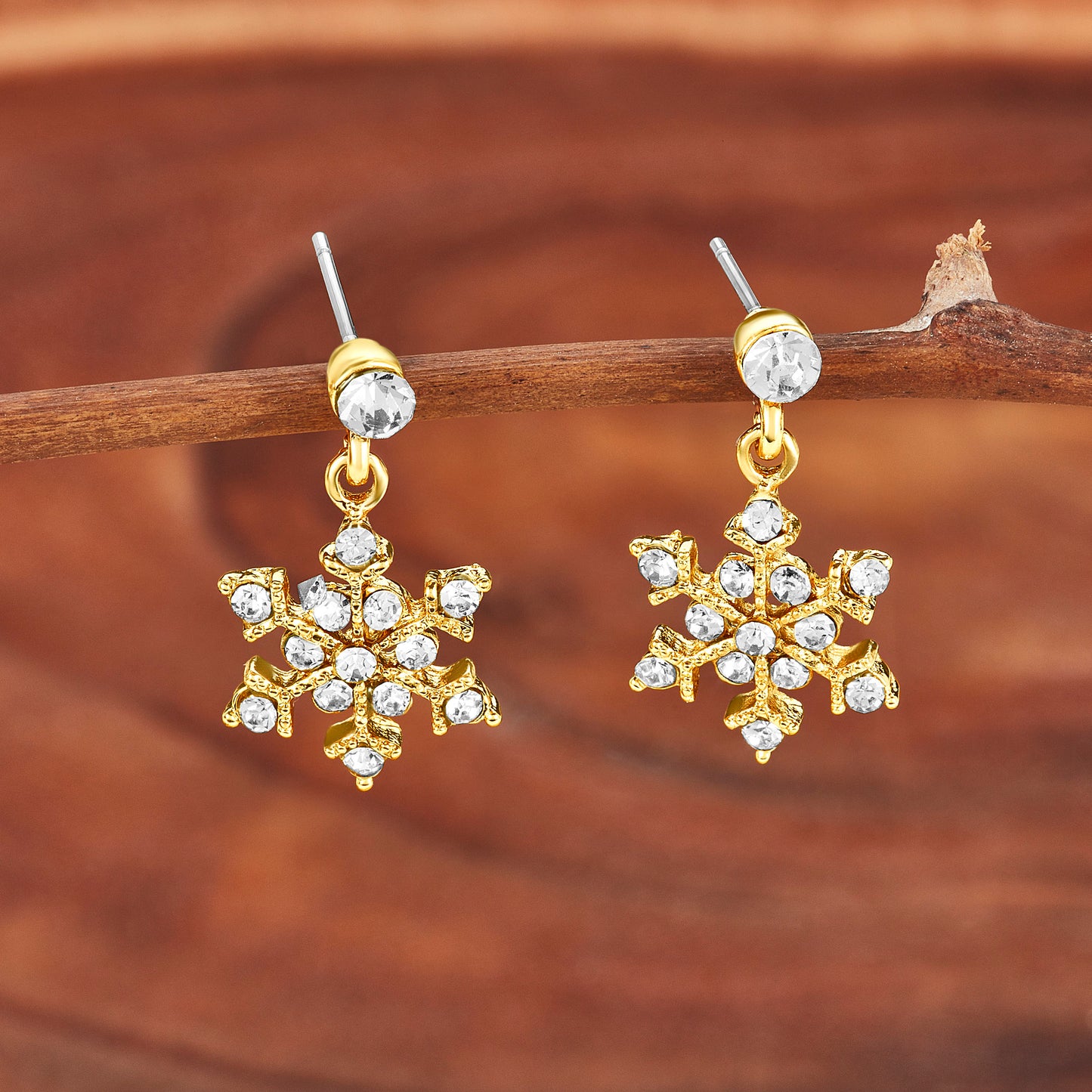 ELYA Women's Crystal Snowflakes Dangle Earrings