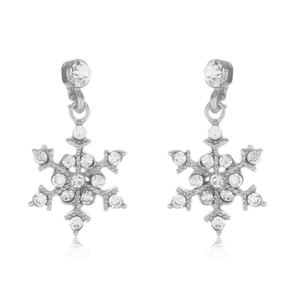 ELYA Women's Crystal Snowflakes Dangle Earrings