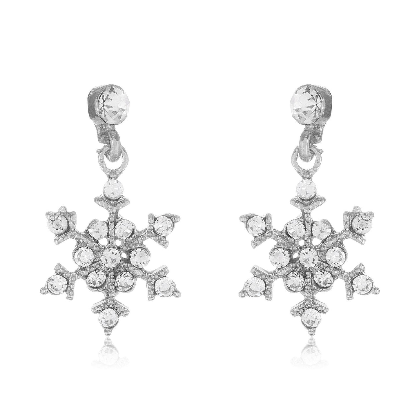 ELYA Women's Crystal Snowflakes Dangle Earrings