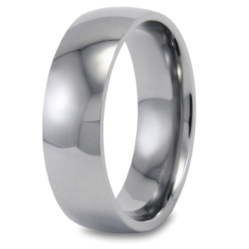 Domed Polished Titanium Band 8mm