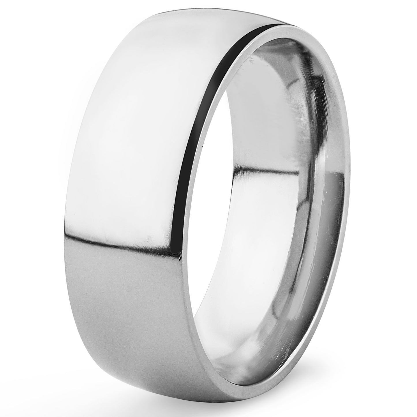 Domed Polished Titanium Band 8mm