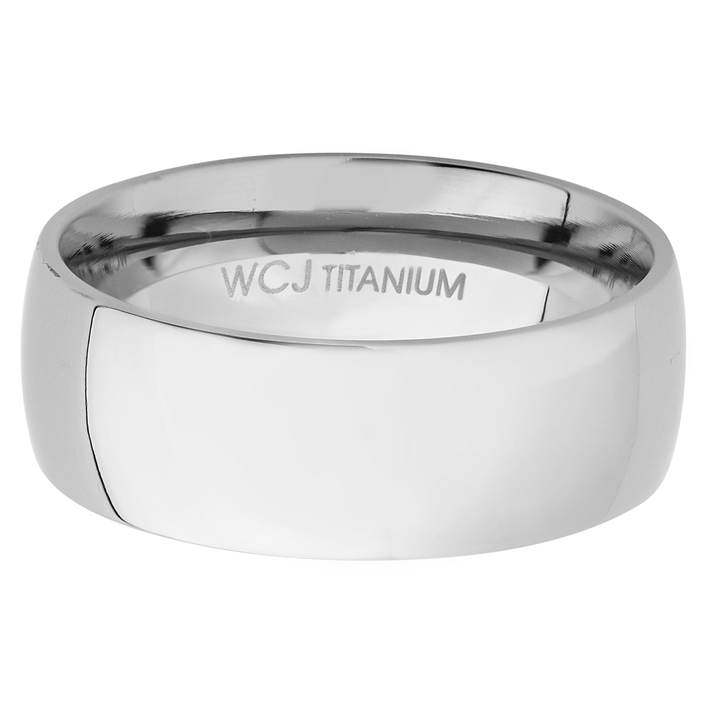 Domed Polished Titanium Band 8mm