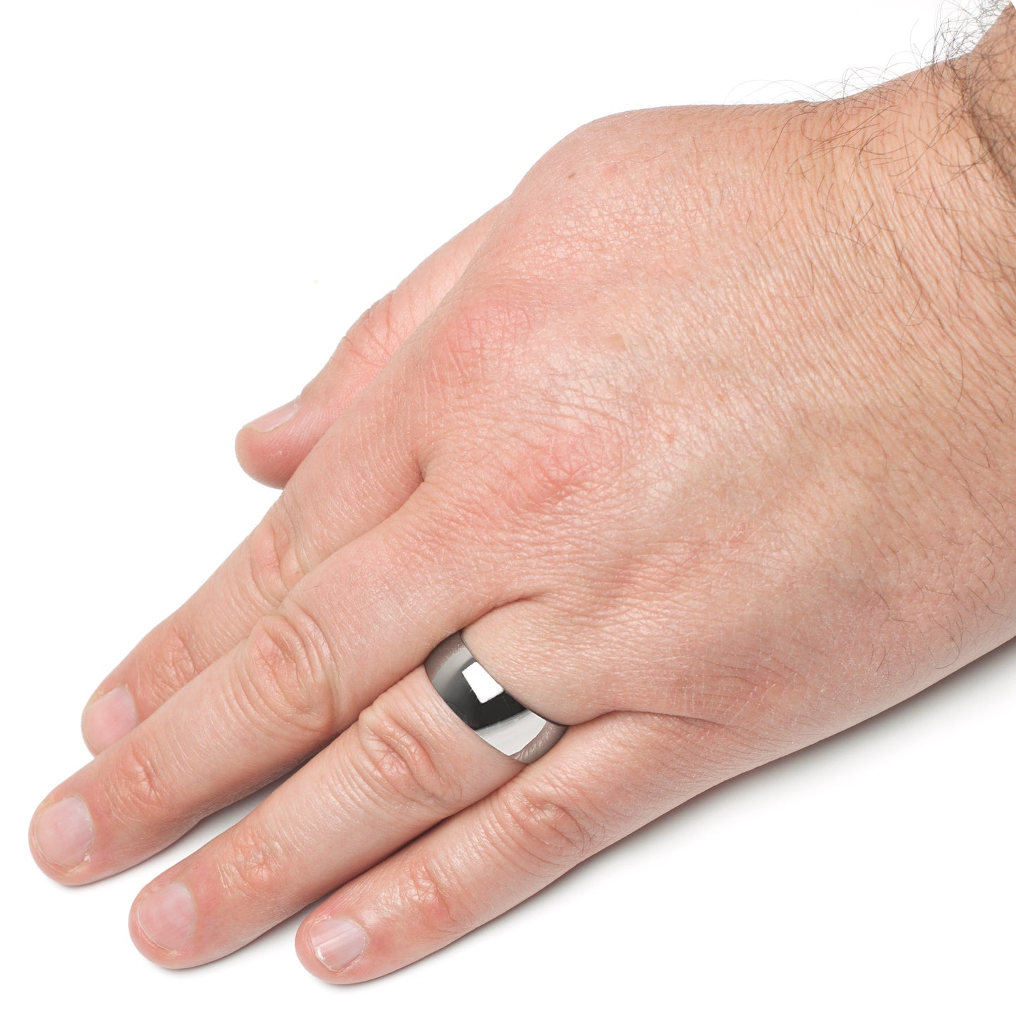 Domed Polished Titanium Band 8mm