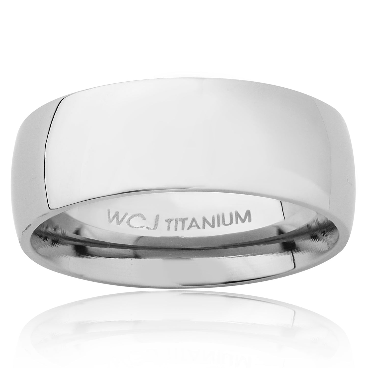 Domed Polished Titanium Band 8mm