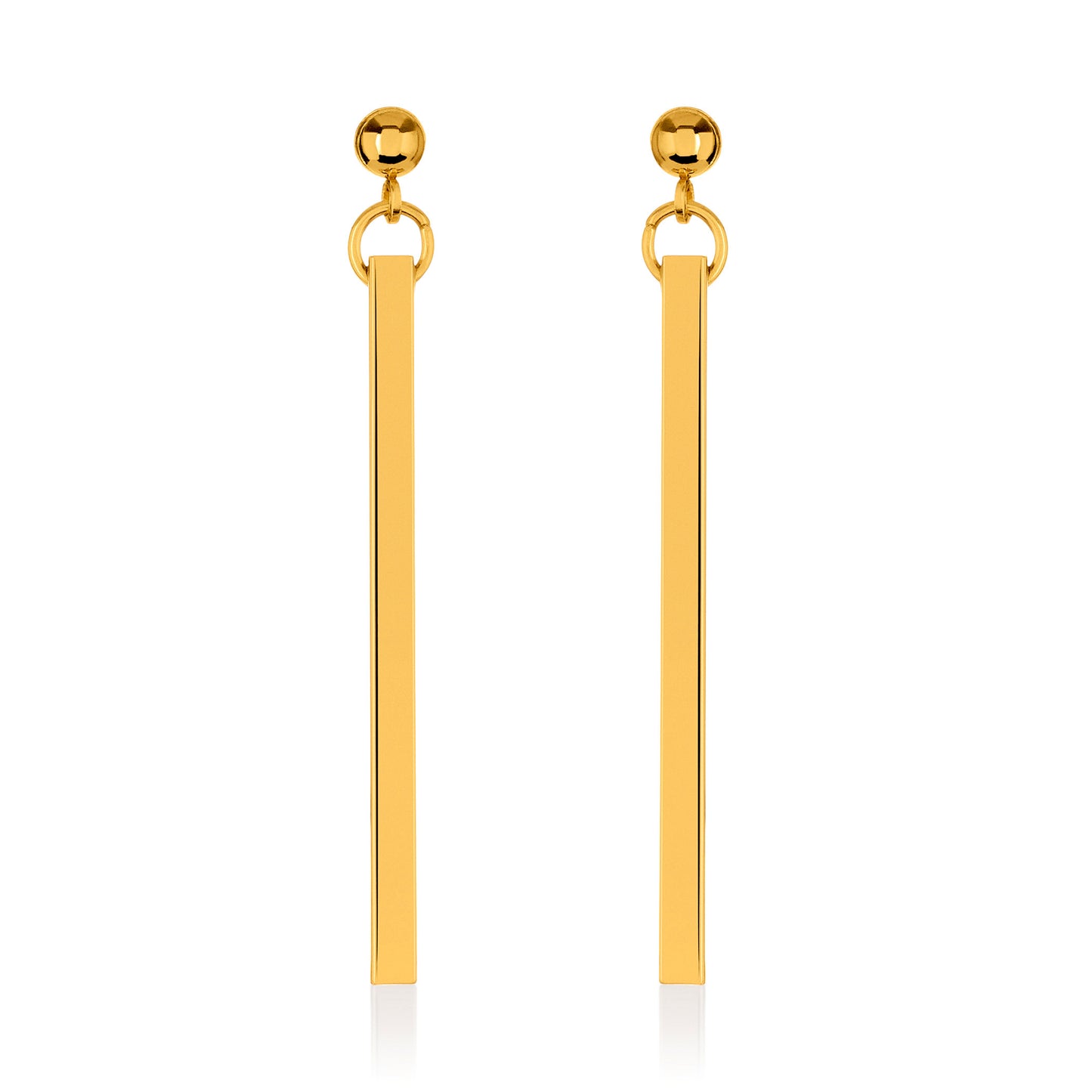 ELYA Women's Gold Tone Double Layer Bar Necklace and Earrings Jewelry Set