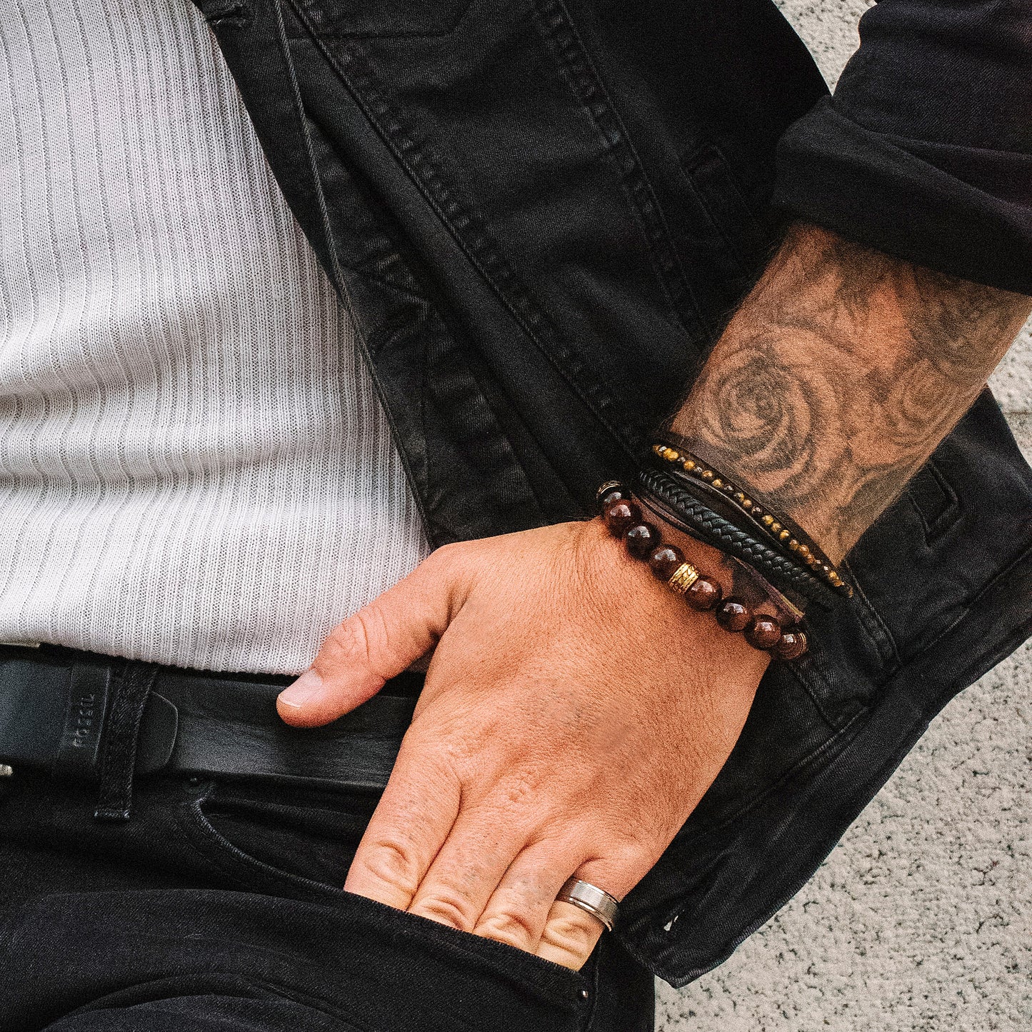 Brushed and Polished Ridged Edge Tungsten Carbide Ring (9mm Wide)