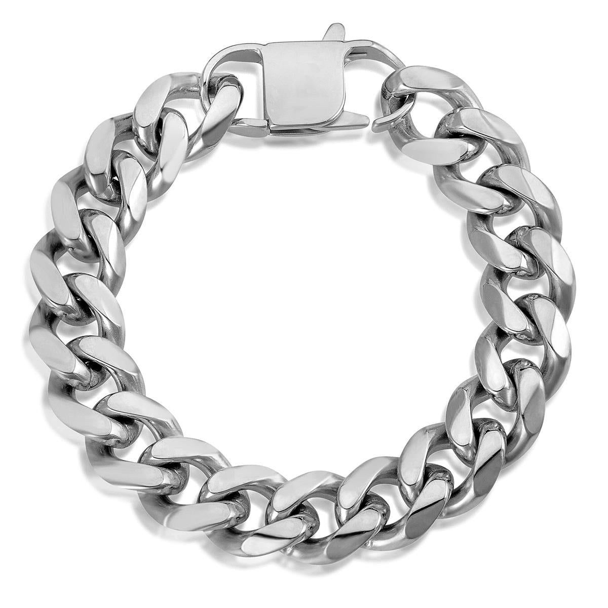 Crucible Jewelry Men's 14mm Stainless Steel Curb Bracelet