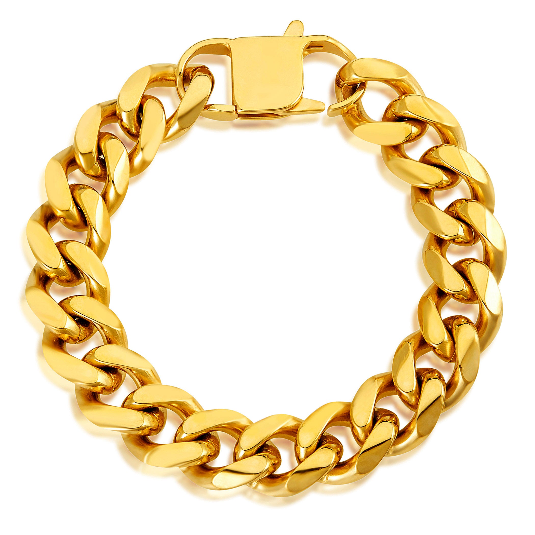 Men's 14mm Stainless Steel Curb Bracelet 8.5