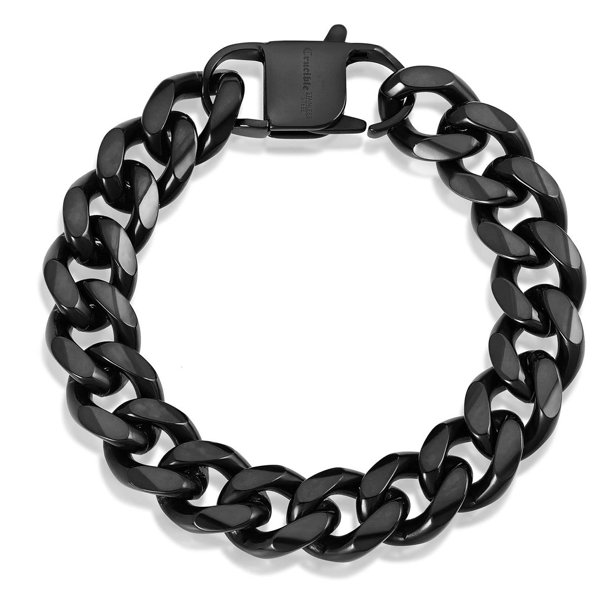 Crucible Jewelry Men's 14mm Stainless Steel Curb Bracelet