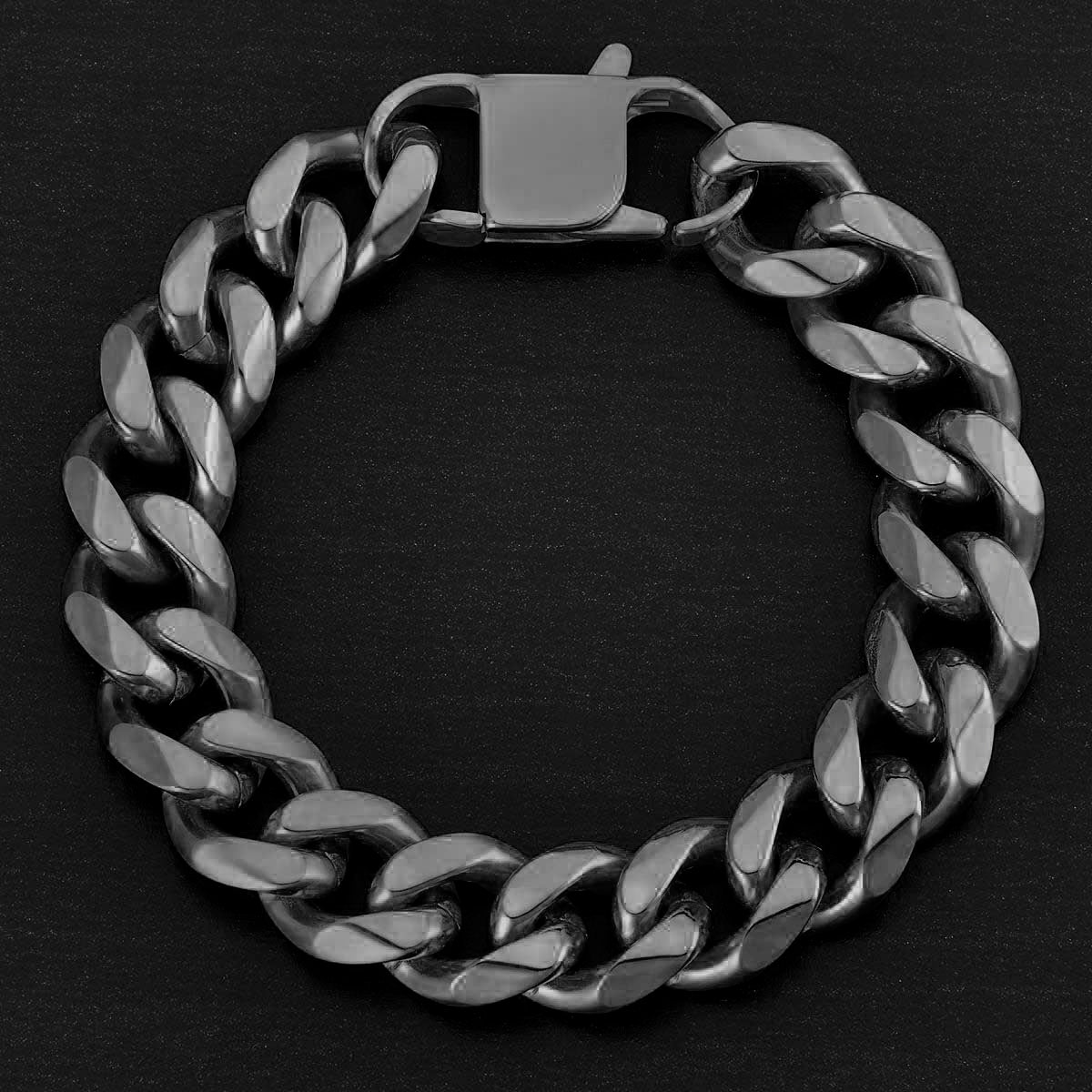 Crucible Jewelry Men's 14mm Stainless Steel Curb Bracelet