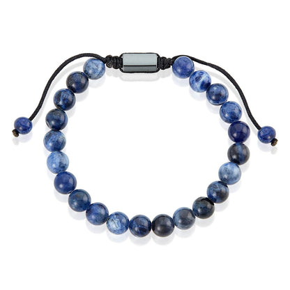 Sodalite Natural Stone 8mm Beads on Adjustable Cord Tie Bracelet